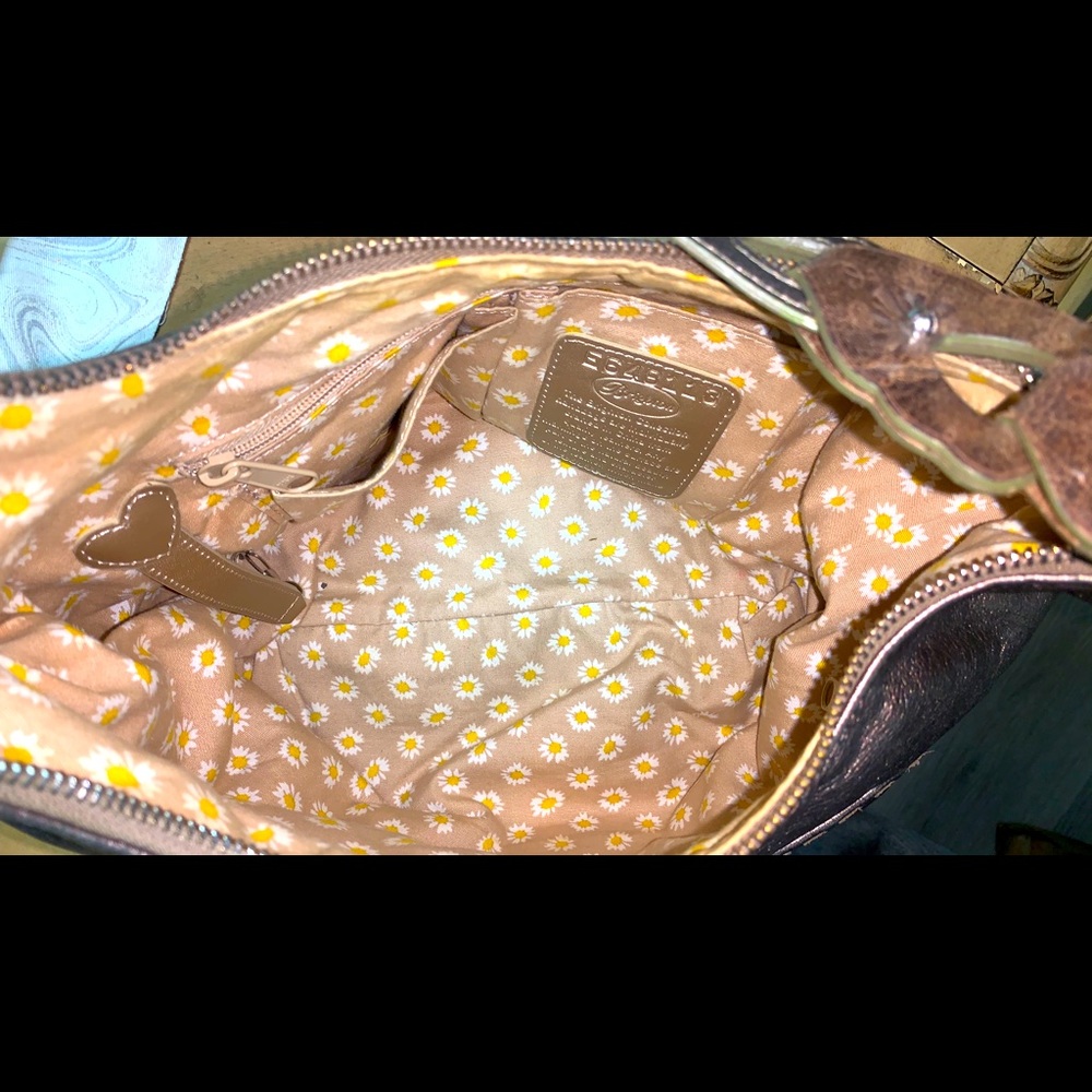 Brighton VTG Kodiak Soft Pebbled Leather 4-pocket Purse Metallic/Bronze Hobo Bag - Picture 7 of 9